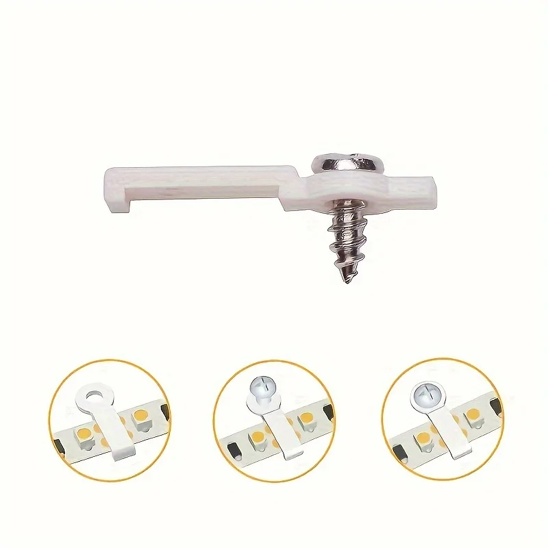 

50pcs LED Connector Silicon Clip with Screws for Fixing 8mm 10mm 12mm PCB 3528 5050 5630 LED Strip