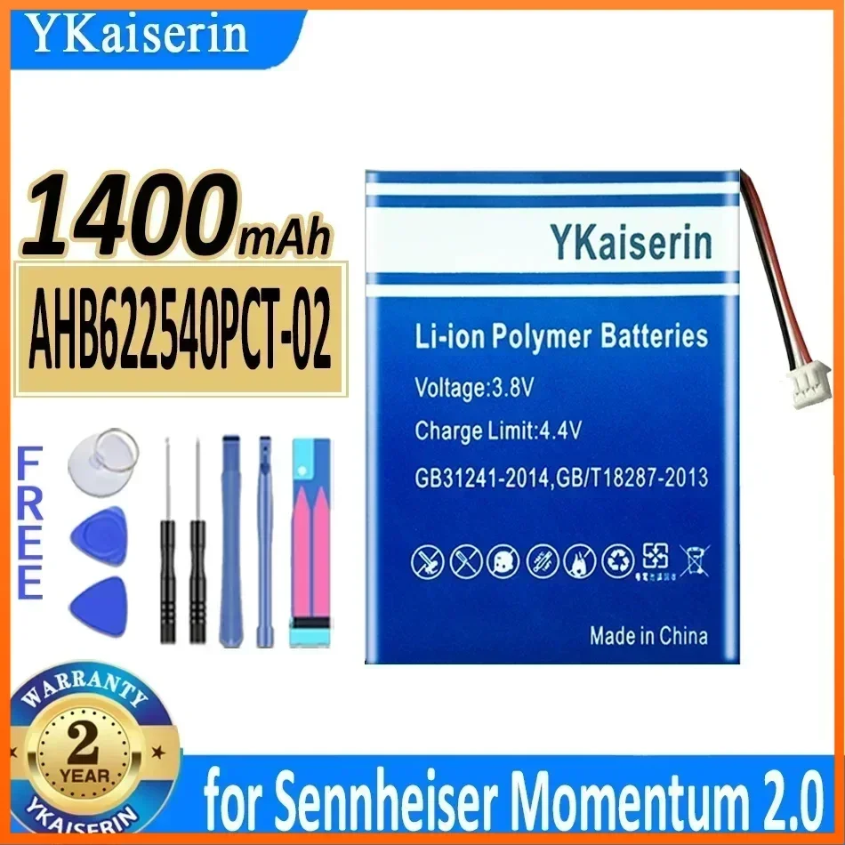 YKaiserin 1400mAh Replacement Battery AHB622540PCT-02 for Sennheiser Momentum 2.0 HD4.40BT HD 4.50BTNC Urbanite XL Batterie