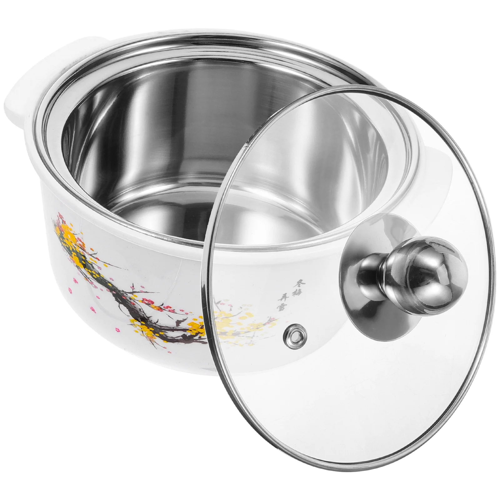 

Single Hot Pot Lid Small Stainless Steel Soup Cooking Pan for Stove Top Pasta Cover Commercial Kitchen Cookware Stock Pot Sauce