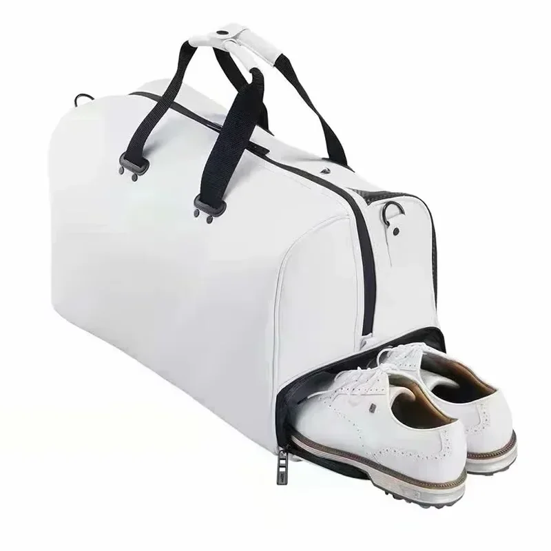 2025 جديد الرجال حقيبة يد حقيبة غولف بولي PU حقيبة ملابس مقاومة للماء سعة كبيرة منطقة الأحذية المستقلة حقائب رياضية بوسطن حقيبة 45*25*27