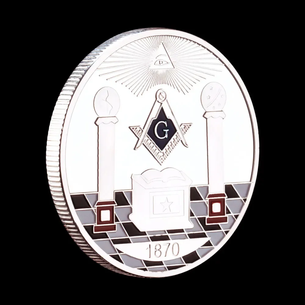 1870 Annuit Coeptis NOVUS ORDO SECLORUM Free Masonry Silvery Plated Souvenir Coin Special Gift Badge Crafts