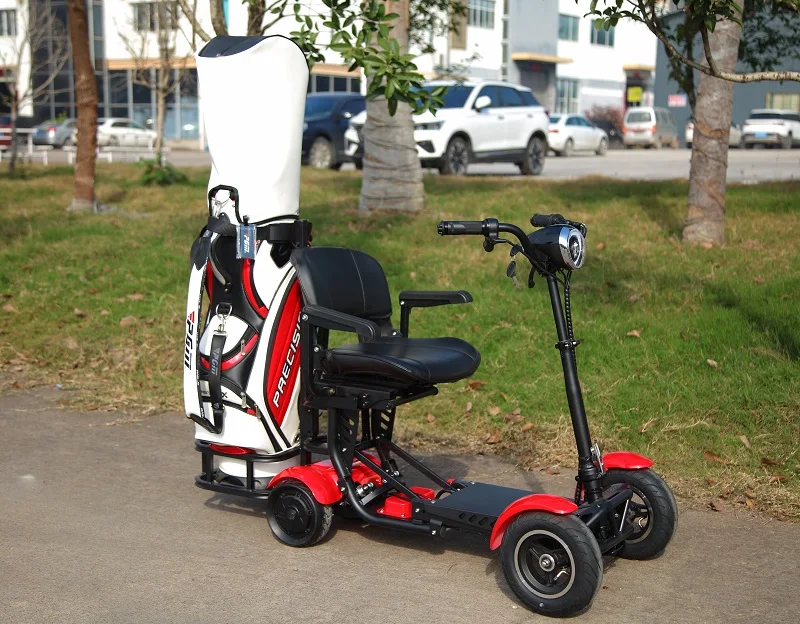 4-Rad-Golf-Elektroroller für Erwachsene, faltbar, Doppelmotor, 250 W x 2, 36 V, 10-Zoll-Reisemobilitätsroller für Senioren mit Taschenständer – Detail 8