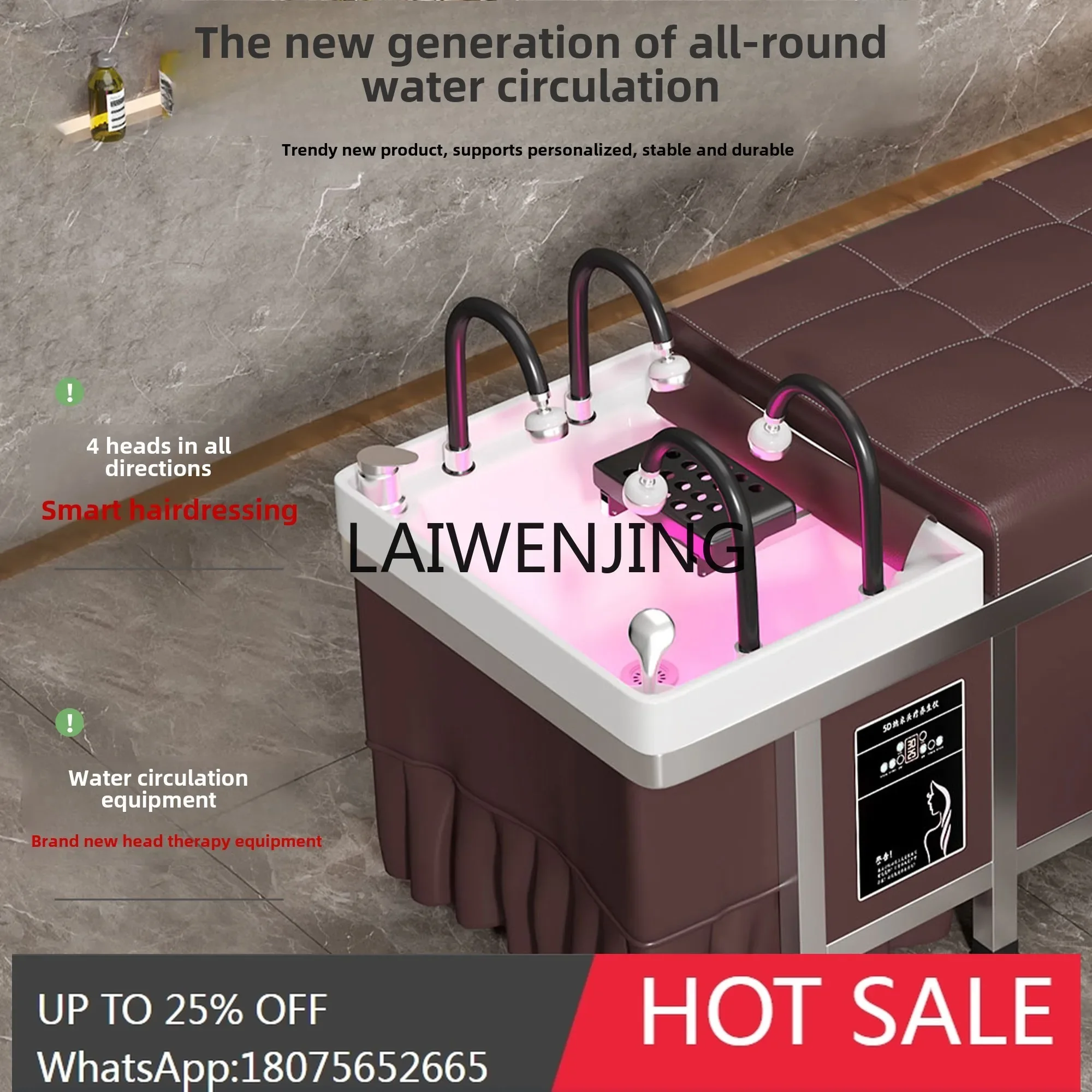 

T9-Thai new 4-head direct spray shower shampoo bed barber shop beauty salon special