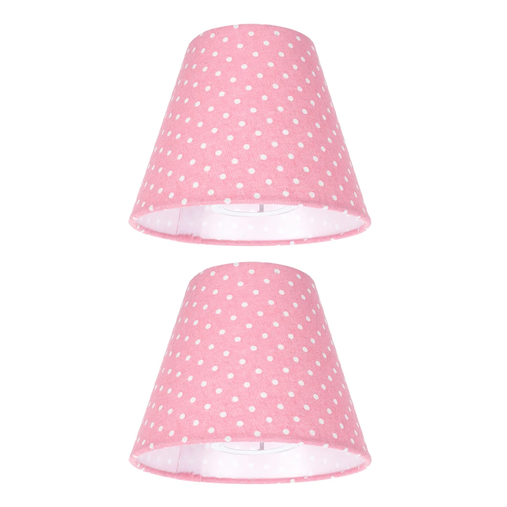 

2 шт. креативный тканевый абажур с минималистичным узором в горошек для гостиной, спальни E27, абажур-колокольчик, отверстие 4 см, нижняя ткань 16 см