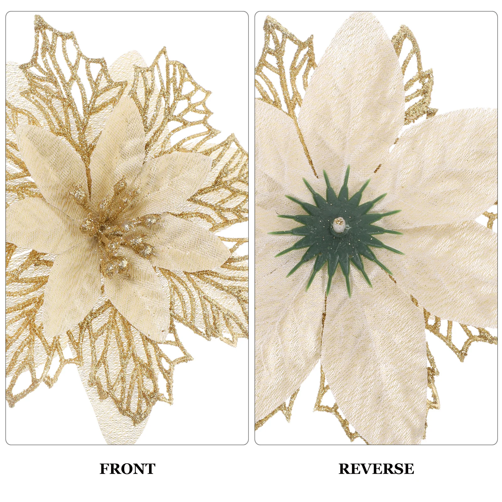 

6Pcs Christmas Artificial Flower Plastic Material Xmas Decor Tree Ornament Wreath DIY Accessory Christmas Flower