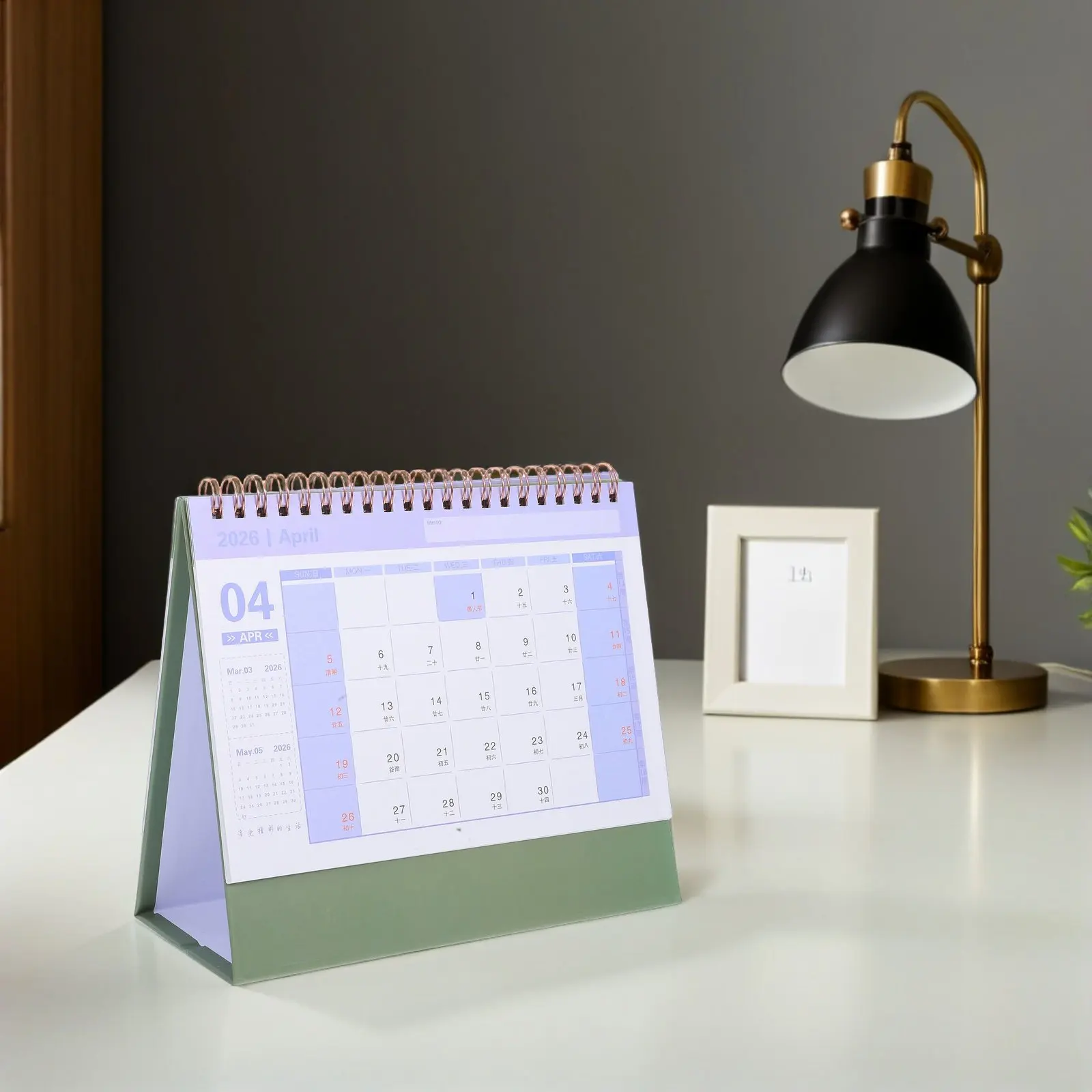 2026 Desktop Calendar Minimalist Modern Flip Style Thick Paper Monthly Planner for Daily Schedule Notetaking and Gift Giving