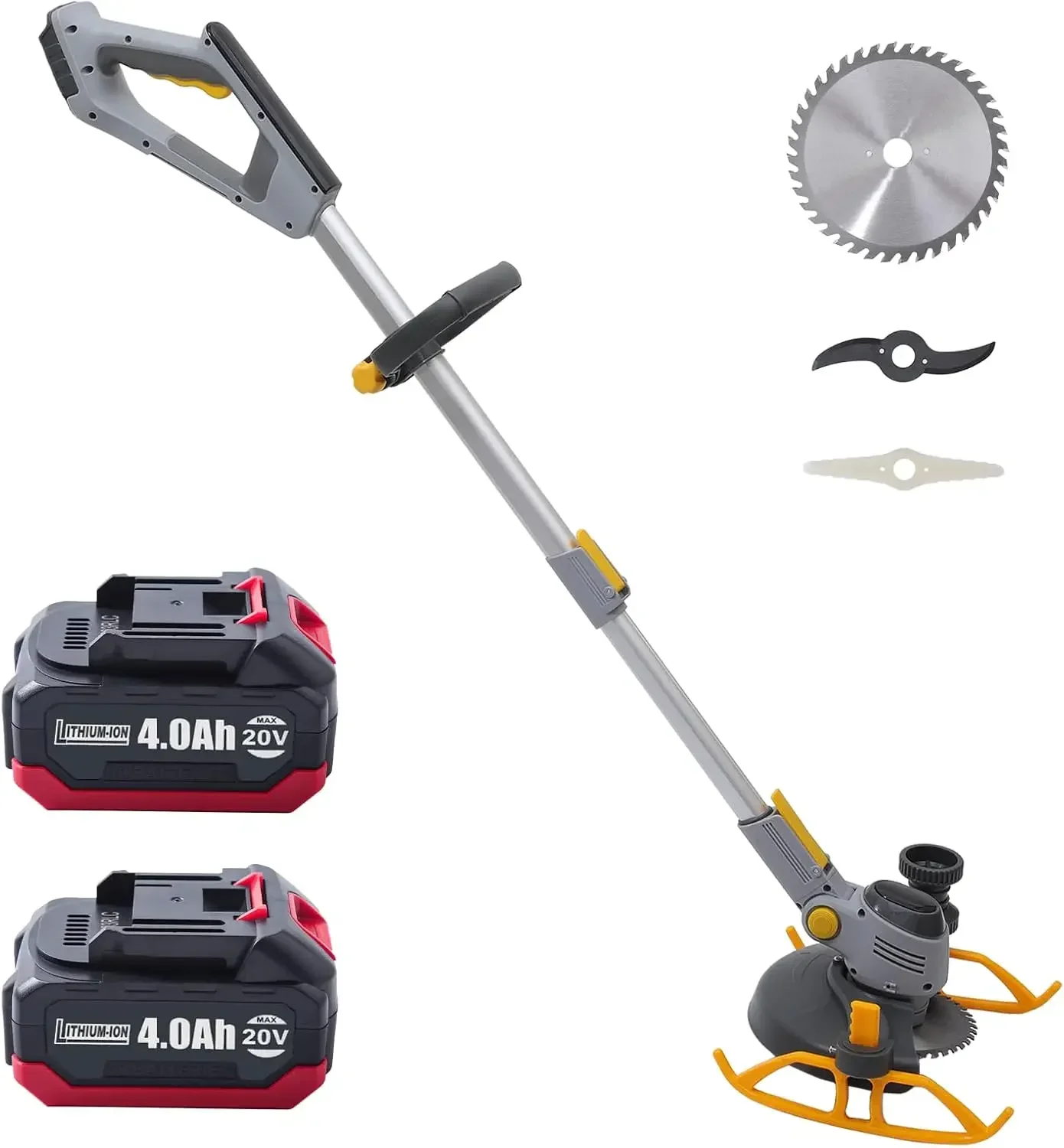 Wacker Cordless, PATIOX Electric Weed Eater Rechargeable 3 in 1, Two 4.0 Ah Battery Powered Weed Whacker Cordless 21V Grass Trim