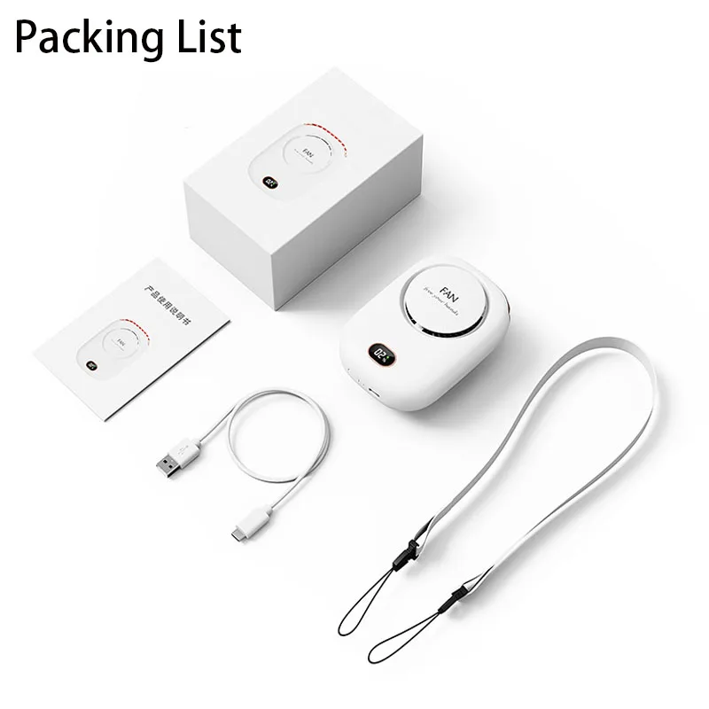 Tragbare Kühlung Hängen Neck Fan Faul Weniger Lärm Blattloser Hängen Taille USB Große Wind Power Display Hängen Neck Kleine Fan