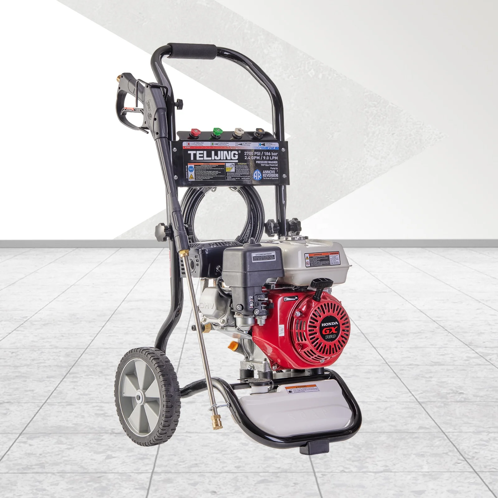 

2700psi/186bar High Pressure Car Washer H0nda Engine With AR Pump Recoil Starter Fuel-saving Portable Petrol Cleaner