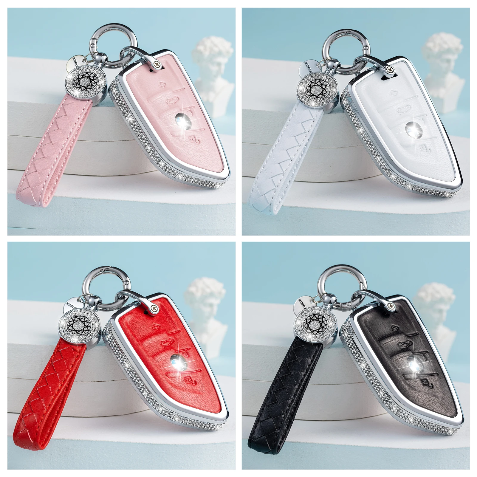 

NEW Car Remote Key Case Cover Shell For BMW Carnival 2023Shell High Quality Keychain Rhinestone Keyring