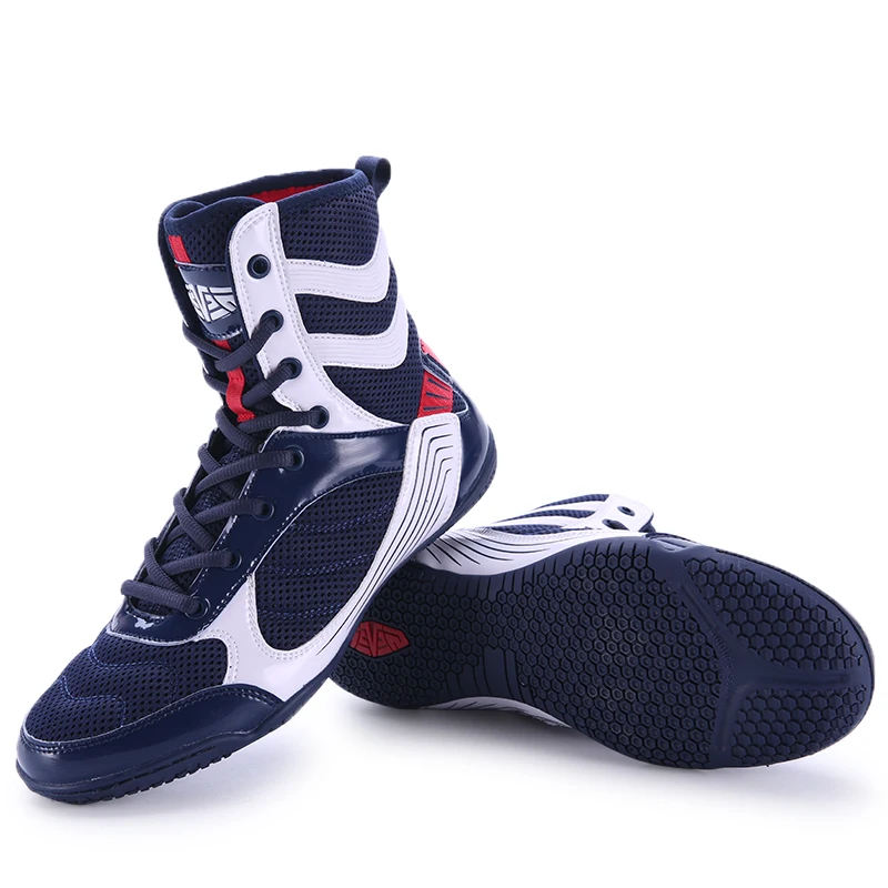 

Unisex High Top Wrestling Boxing Shoes Breathable Mesh Anti Slip Ankle Support Sneakers for Kickboxing Gym Training Competition