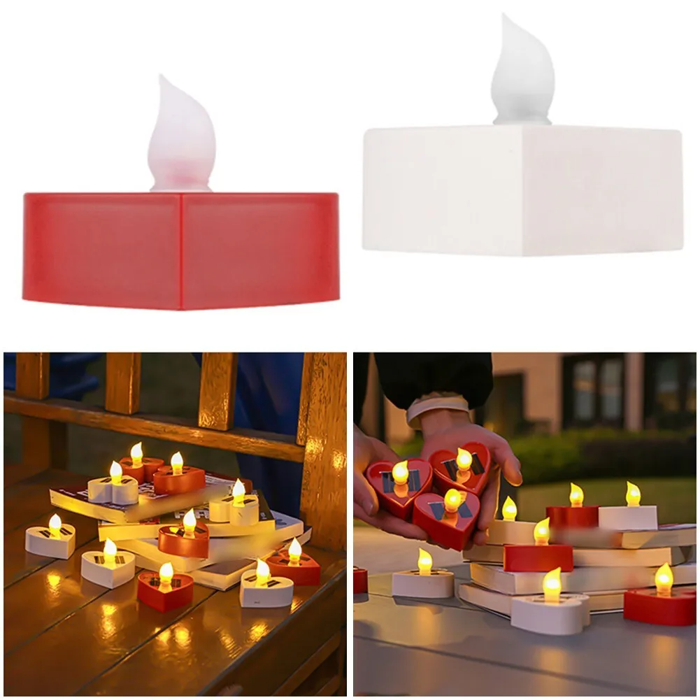 Valentine's Day Flameless LED Candles Rechargeable Decorative Tea Lights Romantic Atmosphere Bar Home Decor Night Light