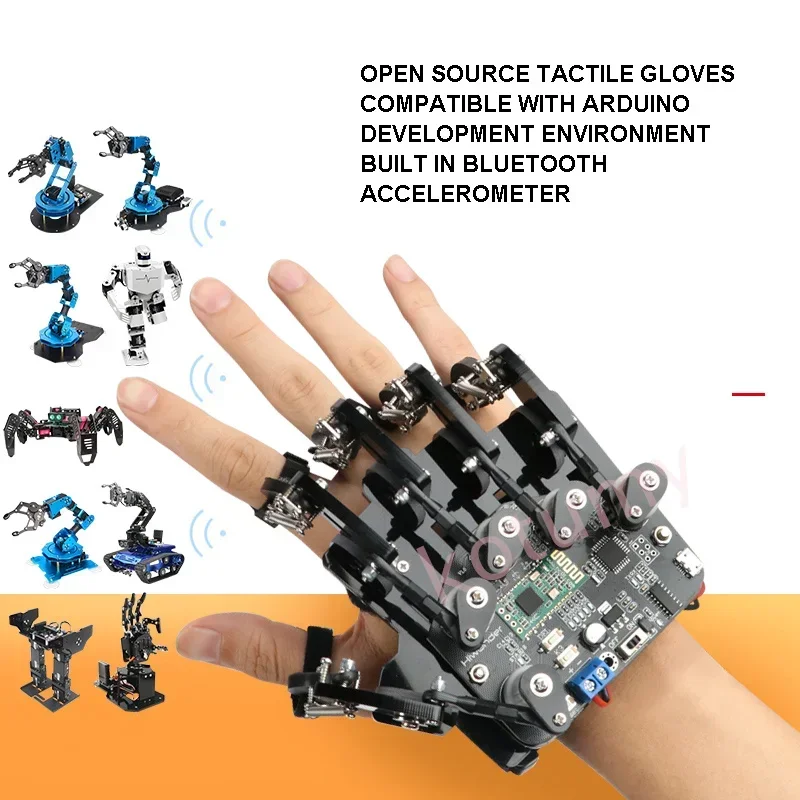 Open source Somatosensory Gloves, Wearable Mechanical Gloves, Exoskeleton Somatosensory Control, Robot Control