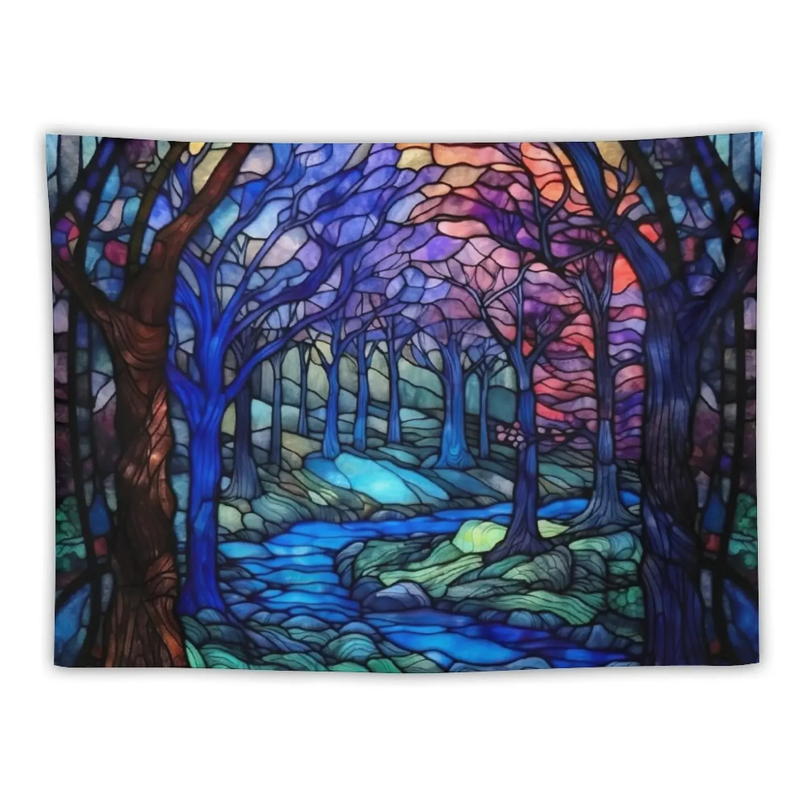 

Stained Glass Dark Fantasy Forest Tapestry Room Decoration Accessories Decorations For Your Bedroom Tapestry