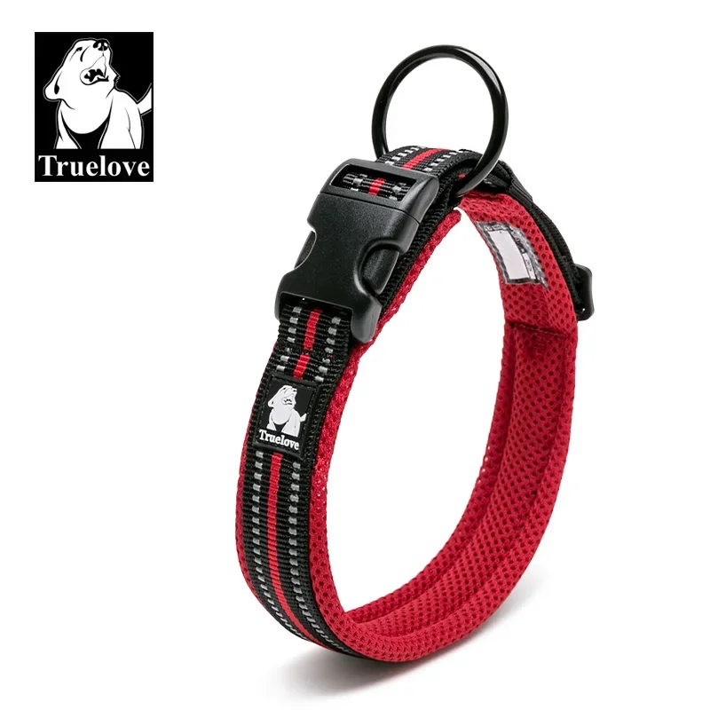 Truelove-Collar de nailon para perro, correa ajustable, acolchado, reflectante, suave, duradero, entrenamiento de alta resistencia, personalizado,