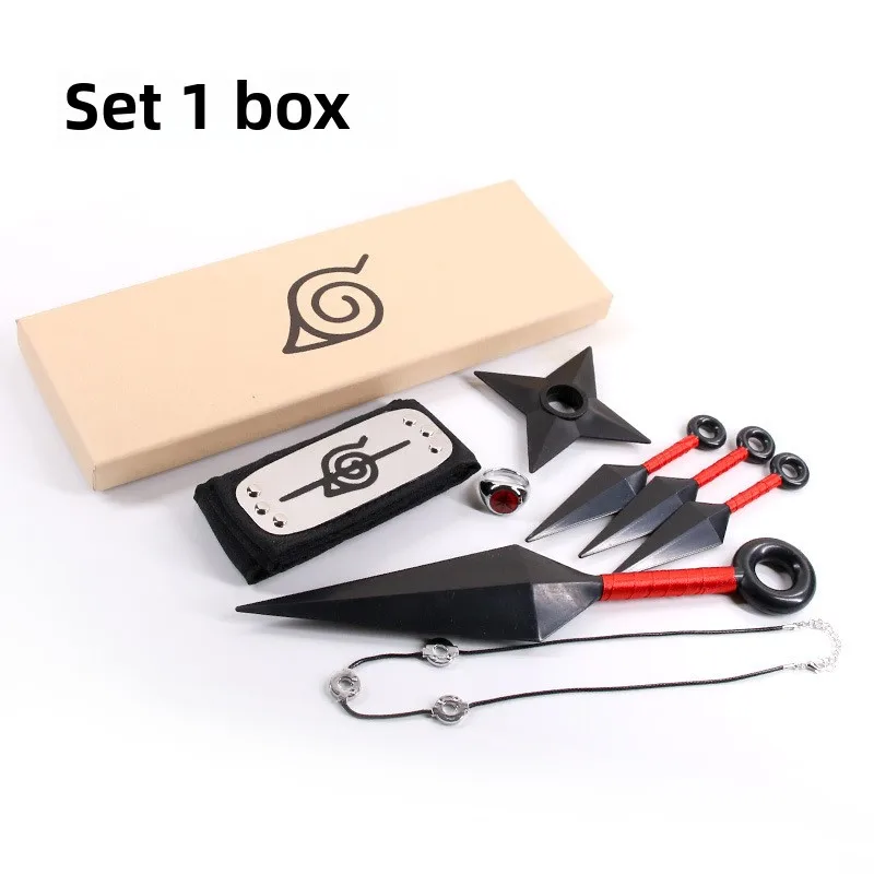 Anime Naruto Cosplay Akatsuki Kakashi accesorios Ninja juguetes figura de acción guantes diadema Kunai máscara Uchiha guantes conjunto regalo