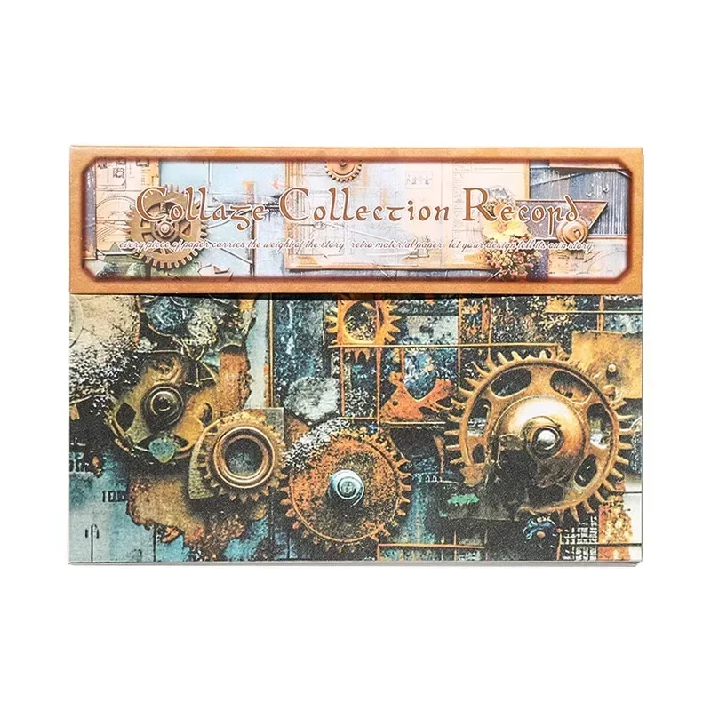 30Pcs Material Paper Collage Collection Vintage Handbook Pads Material Backing Notebooks Writing Scrapbook cut 155X136mm