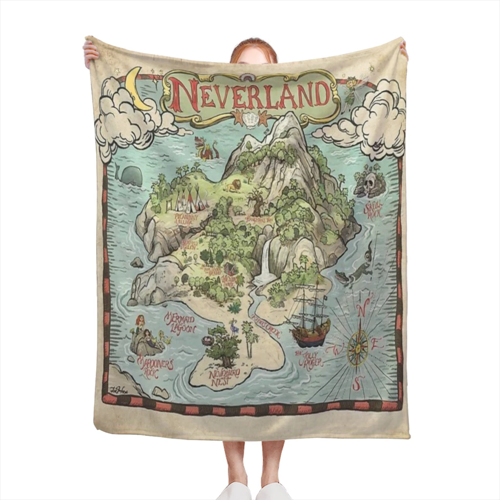 

Neverland Map Comfortable Blanket Fluffy Soft Bedroom Decor Sofa Blankets Comforter Home and Decoration