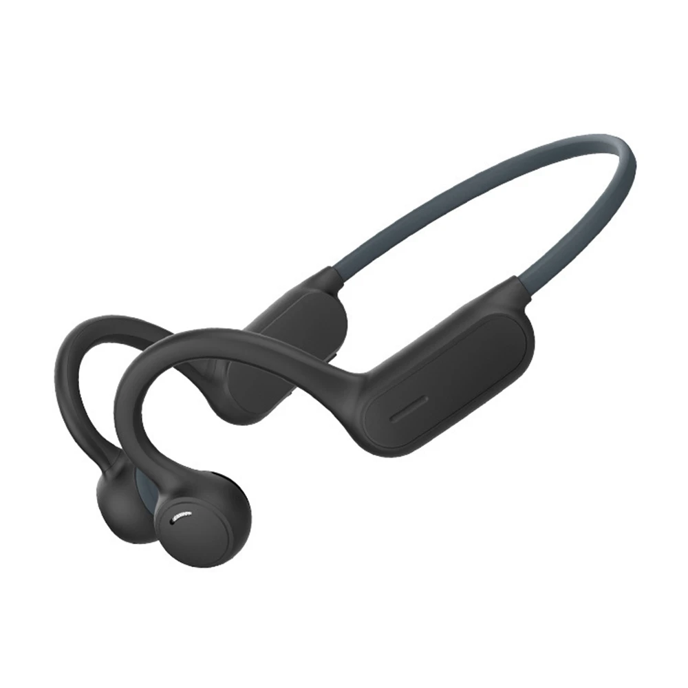 Fones de ouvido de condução óssea Bluetooth 5.0 Hi-Fi estéreo com microfone à prova d'água fones de ouvido esportivos para corrida viagens preto