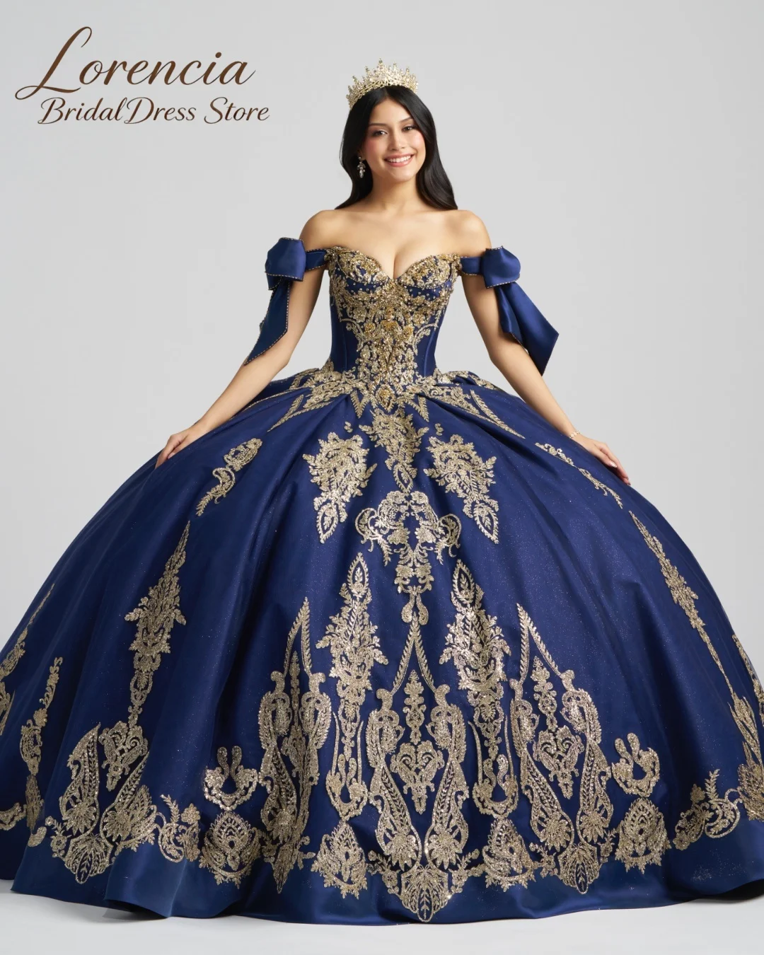 Luxury Quinceanera Dresses Off Shoulder Satin Lace Appliques Court Train Sweet 16 Birthday Ball Gowns Customized Vestido De 15