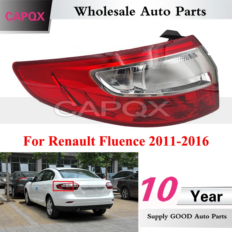 CAPQX Rear Taillight For Renault Fluence 2011-2016 Outer Taillamp Rear Stop Light Brake Lamp Signal Light Without Bulb
