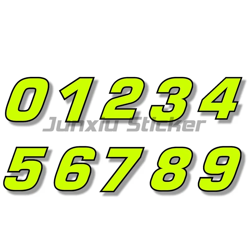 Creative Fine Decal Vinyl Die Cut Double-layer Number Neon Fluorescent Sticker for Car Motor Bike Truck Laptop Helmet