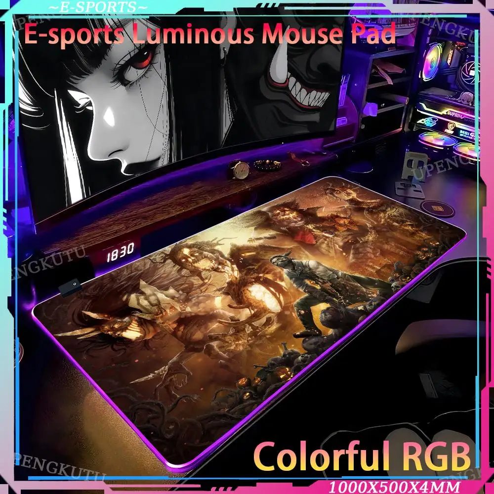 D_Deads by Daylight Gaming keyboard pad Mouse Pads Keyboard accessories Cute desk pad Desktop protection pad RGB game mouse pad
