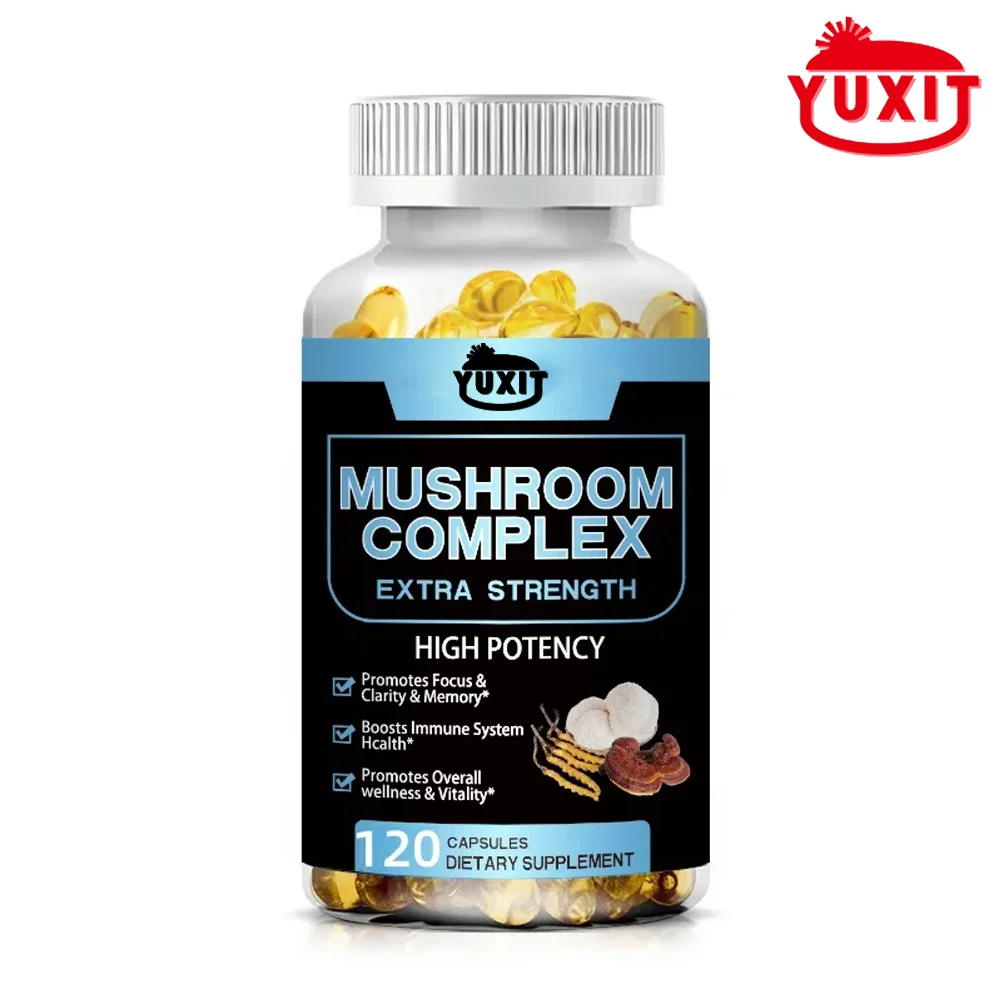 

YUXIT Mushroom - Lion's Mane, Cordyceps Sinensis And Ganoderma Lucidum - Lmmune System Booster And Puzzle Brain Supplement