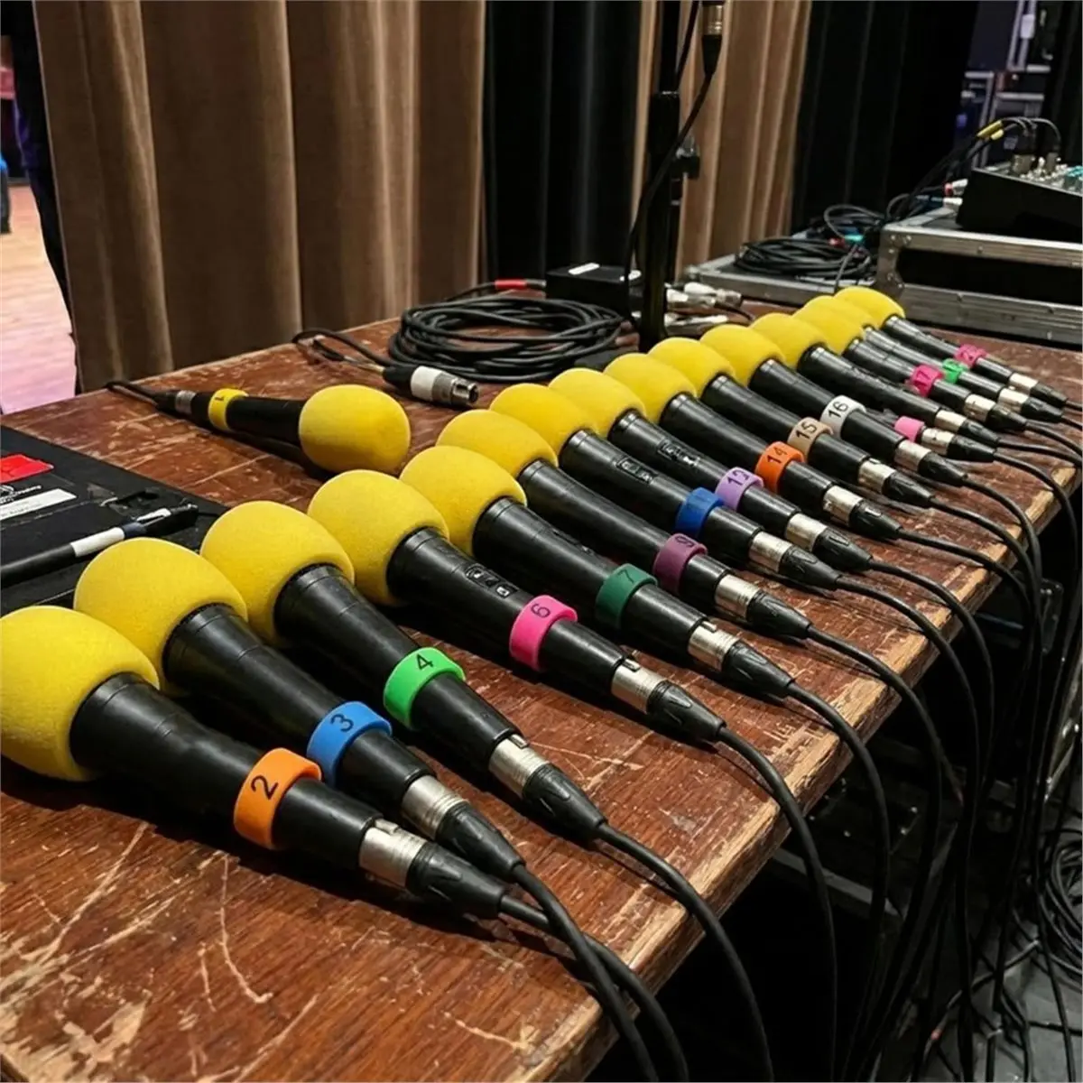 20 PCS Microphone Color Identification Bands, Multicolor ID Rings Set Number 1 to 20 for Distinguishing Different Mic