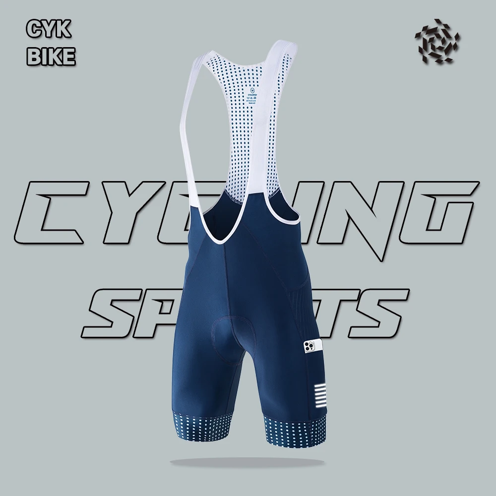 CYKLOPEDIA Herren-Radtrikot-Shorts, einfarbig, Blau & Schwarz, 5D-Polsterung, Mountainbike-Shorts, High-End, atmungsaktiv, für Outdoor, eng anliegende Radhose
