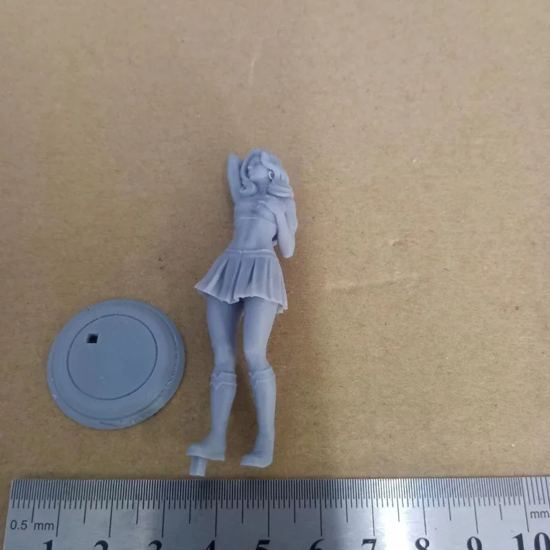 Figurine américaine douce en résine pour fille, échelle 1/24, 75mm, Kit de modèles miniatures à assembler, jouets Diorama non peints non assemblés