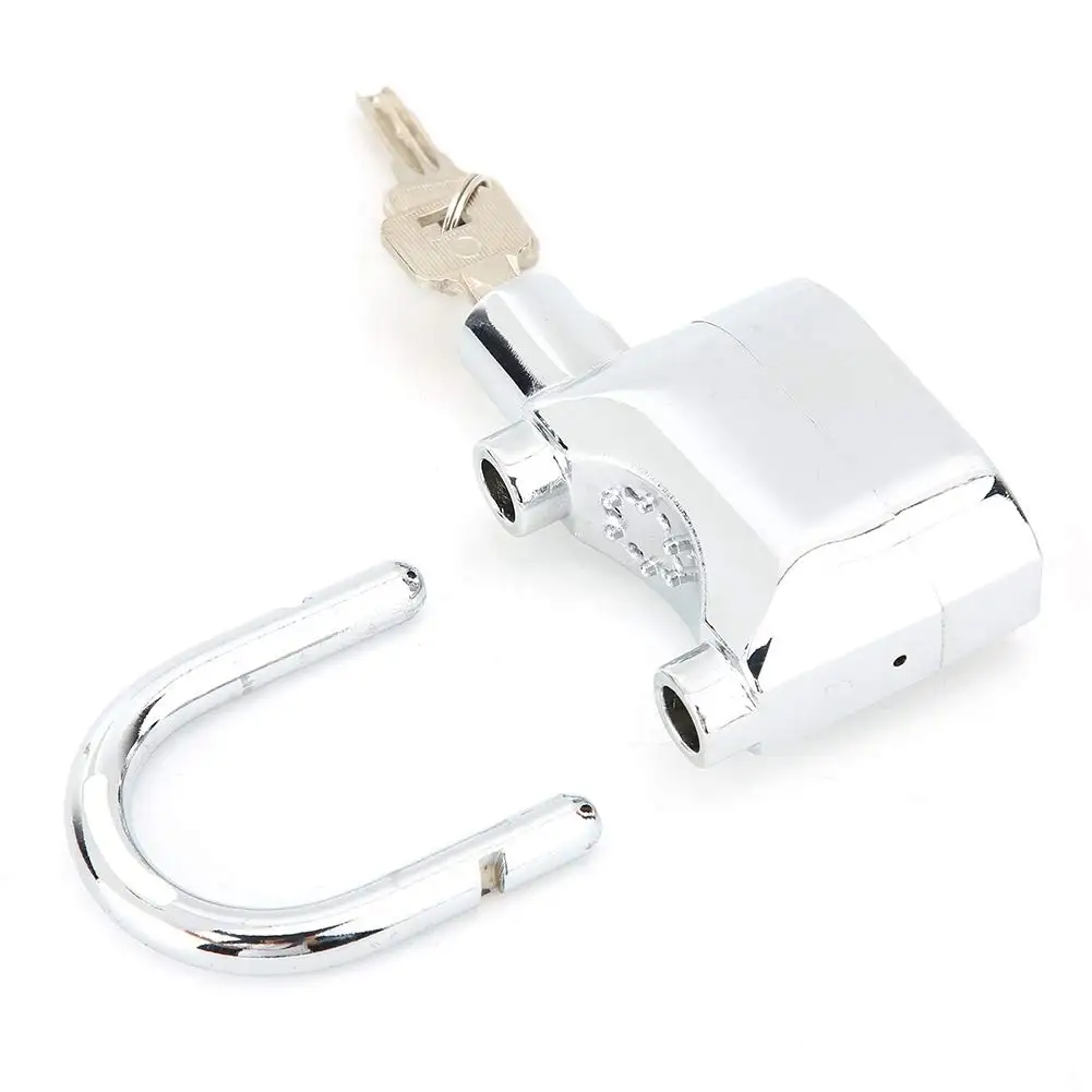 High-Security Alarm Padlock: 110dB Alert – Ideal Heavy-Duty Security Lock for Home, Gate, Bike Use with 3 keys(Durable Design)