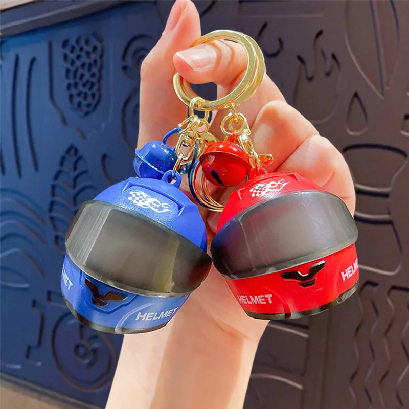3pcs Motorcycles Helmet Key Chains Universal Mini Helmet Decorative with LED light Cool Motorcycle Helmet Decoration Chain
