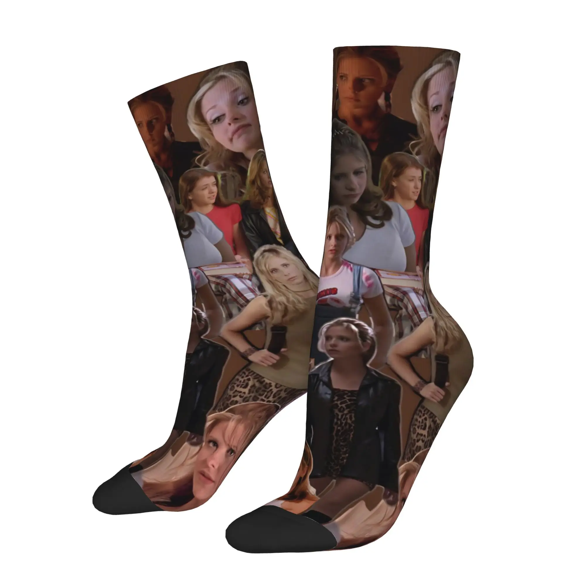 Autumn Winter Hip-hop Men's Women's Buffy the Vampire Slayer Socks Horror Movie Non-slip Basketball Socks
