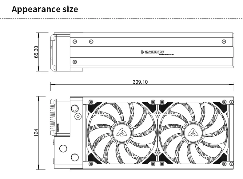 Imagem -04 - Barrow-aio Bomba Ventilador para Construção de Sistema de Dissipação de Calor Radiador Integrado 120 Ventilador 17w Bomba 240 mm 5v Argb