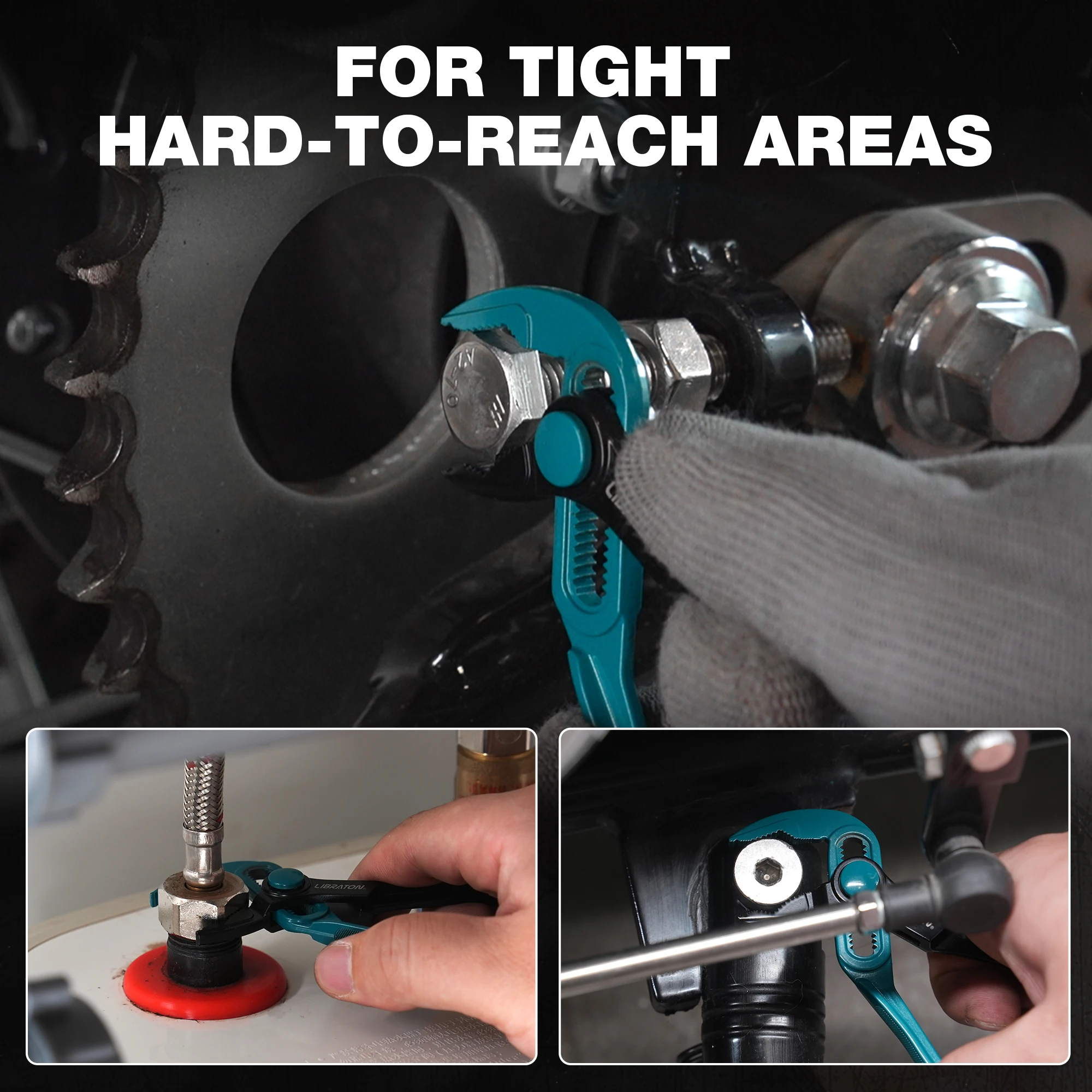 LIBRATON 4 Inch Mini Water Pump Pliers Adjustable Groove Joint Pliers V-Jaw Design Multi-Surface Grip Pocket Size Everyday Carry