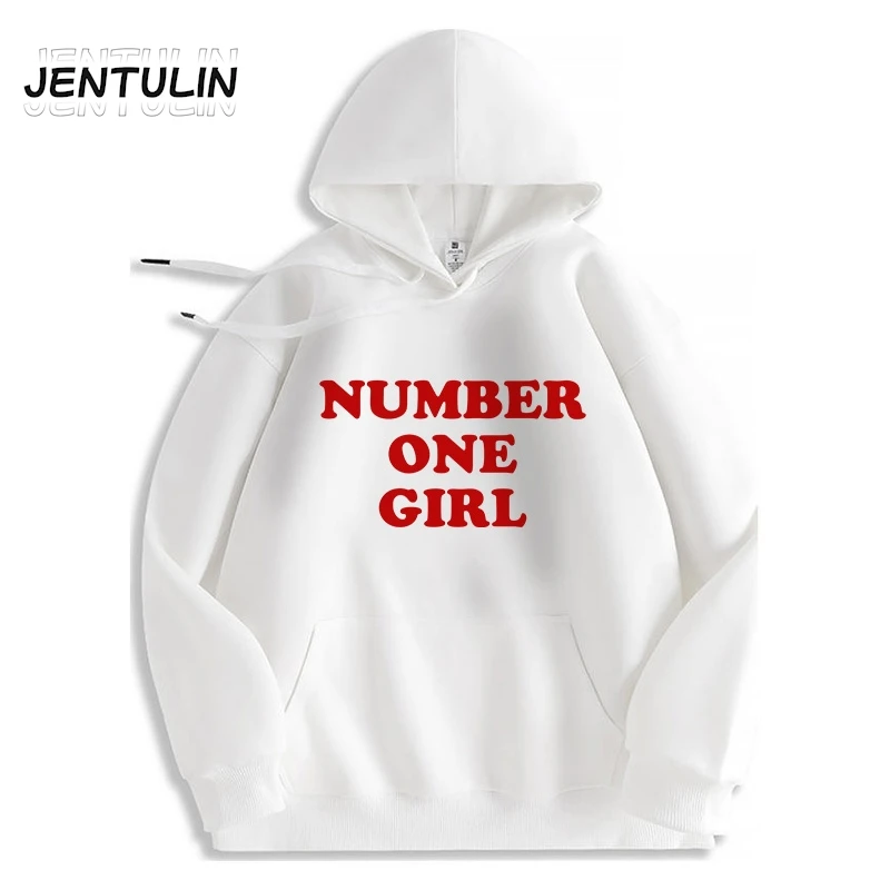 Sweat-shirt à capuche avec lettres imprimées numéro un pour fille, Style coréen, Harajuku, ample, Vintage, Punk, rue Hip Hop, vêtements Y2K