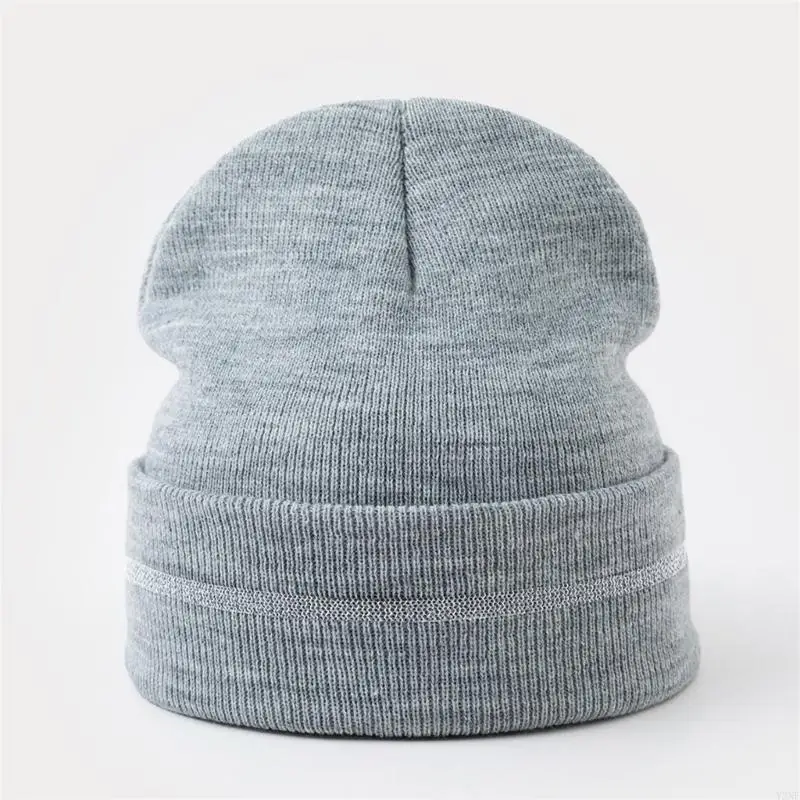 Y3NE قبعة صغيرة من الأكريليك ذات حافة ملفوفة عاكسة للطقس البارد ناعمة للاستخدام اليومي