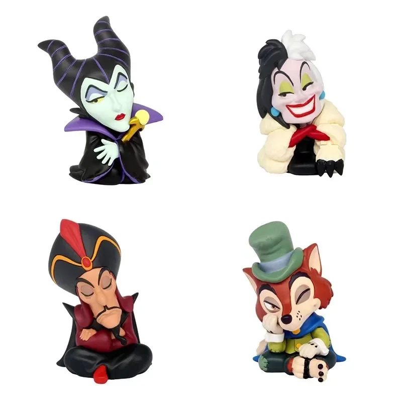 TOMY Genuine 4Pcs Gashapon Disney Villains Part 2 Maleficent Cruella Toys For Kids Gift Collectible Model Ornaments