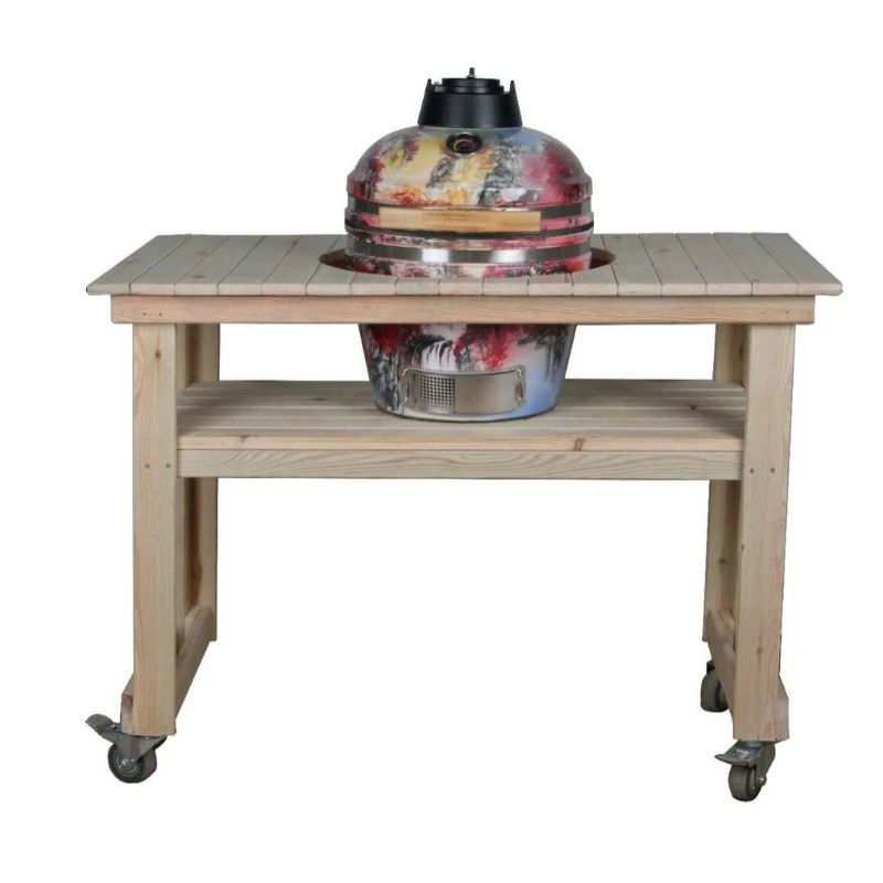 Outdoor ceramic grill fish grill removable wooden table grill 16 inches
