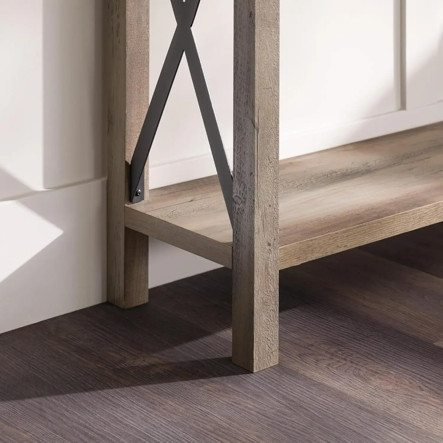 Mesa de entrada X de metal Sedalia Modern Farmhouse, 46 polegadas, cinza