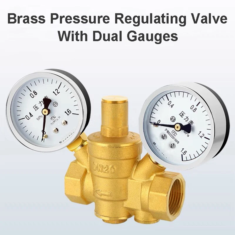 DN15 DN20 DN25 Pressure Regulating Valve With 2 Gauges DN40 DN50 Pressure Relief Valve with Adjustable Setting