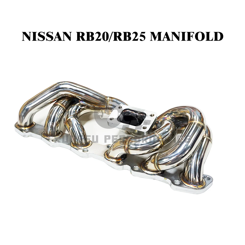 KUNGFU SS304 T3 Low Mount Nis san Skyline R32 R33 R34 RB20 RB25 RB20DET RB25DET Turbo Header Exhaust Manifold