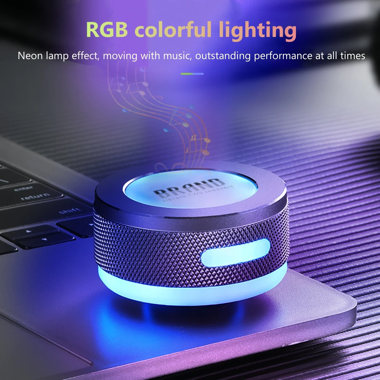 Neuester Mini-Vibrationslautsprecher mit Knochenleitung, TWS, zweikanaliger Stereo-Sound in Kinoklasse, Multifunktions-Bluetooth-Lautsprecher