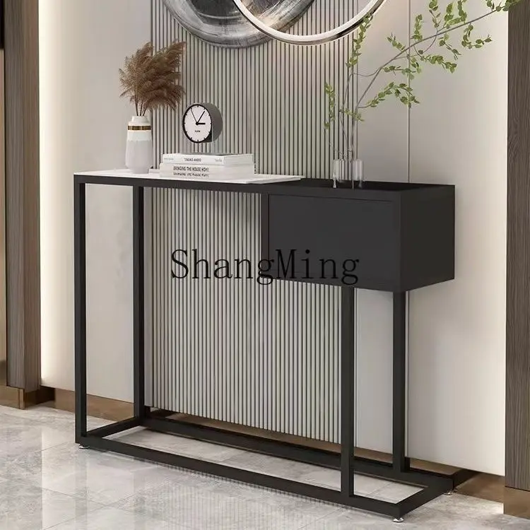 

ZYY light luxury corridor entrance modern entry against the wall ultra-narrow shelf living room iron simple