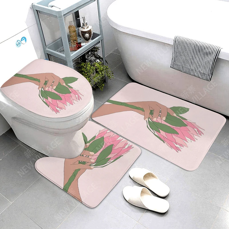 Anti-slip Bath Mat Bathroom Small Rug Shower Mat Decorative Absorbent Foot Mat Entrance Bathtub toilet rug Morandi Nordic Modern