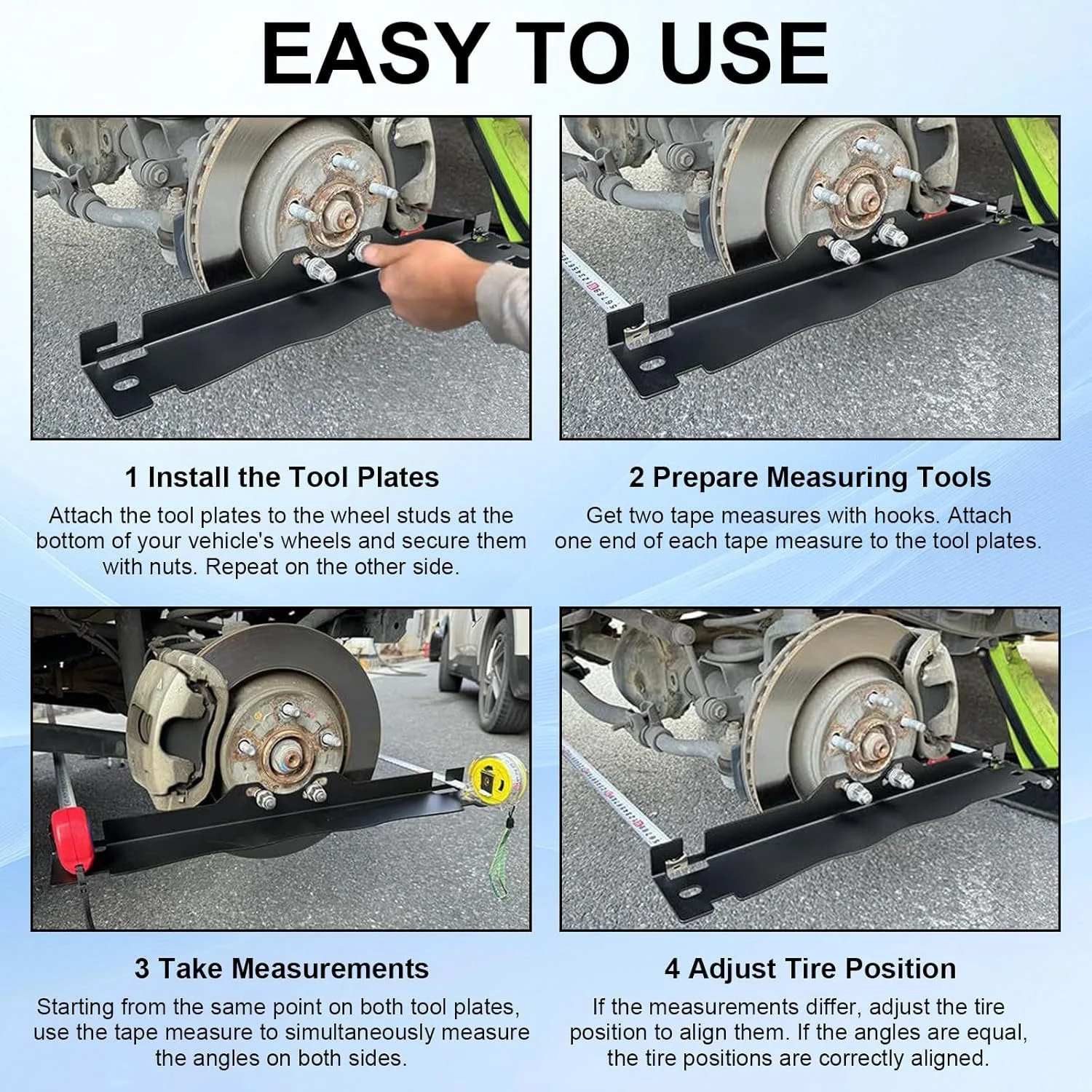 2Pcs Wheel Alignment Tool Plate Toe Alignment Tool Plates Accessories Accurate Measurements Alignment Tool Board for SUV Car view 6