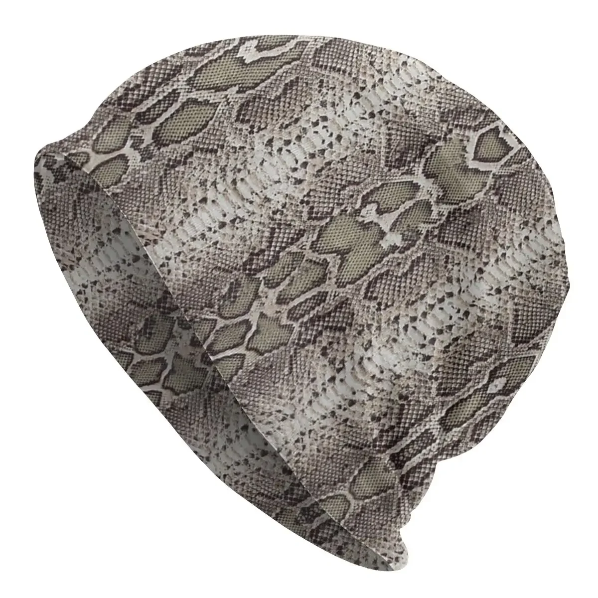 Snake Skin Animal Print Skullies Beanies Hats Goth Autumn Winter Outdoor Unisex Cap Adult Warm Dual-use Bonnet Knitting Hats