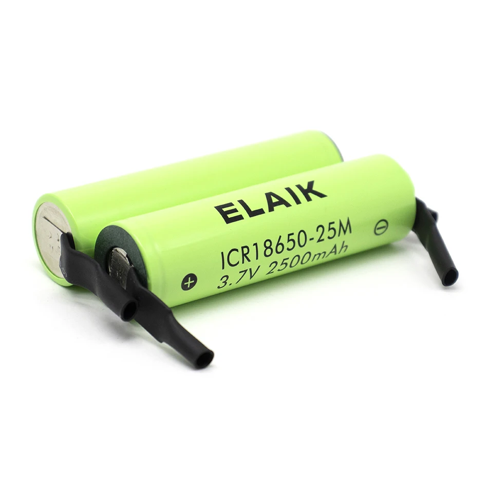 1 Rechargeable lithium battery energy storage device high performance digital battery 25M output 18650 3.7V 2500mAh + nickel