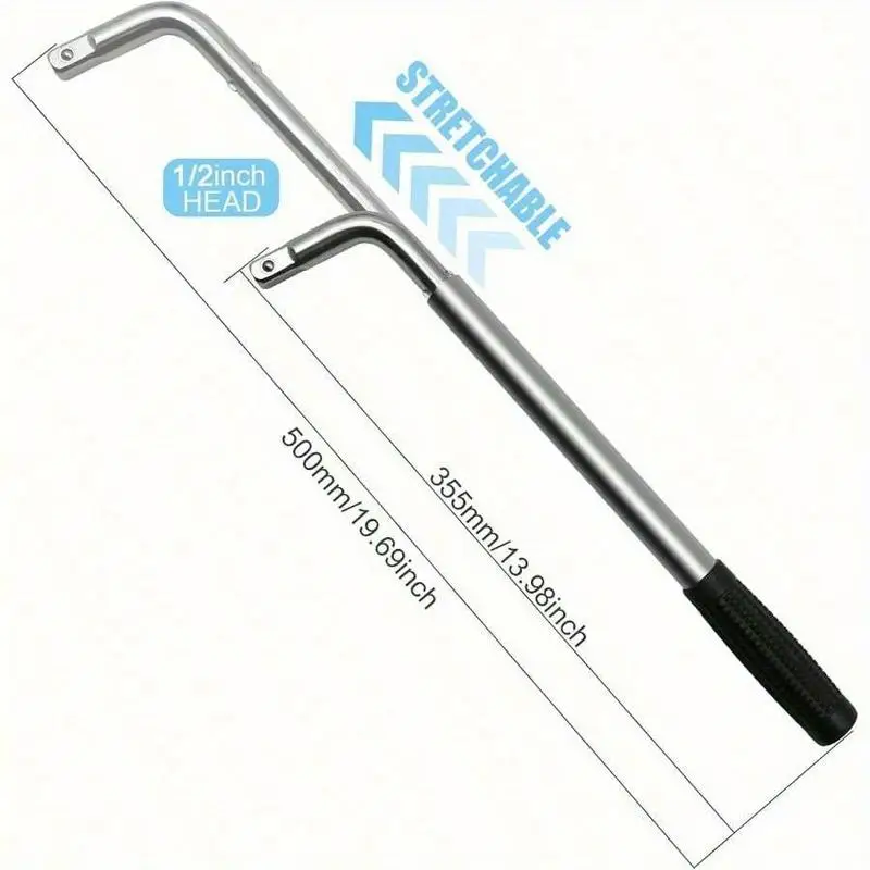 1Pc Telescoping Lug Wrench with 17 19 21 23mm CR V Sockets Pouch for Car Van Truck